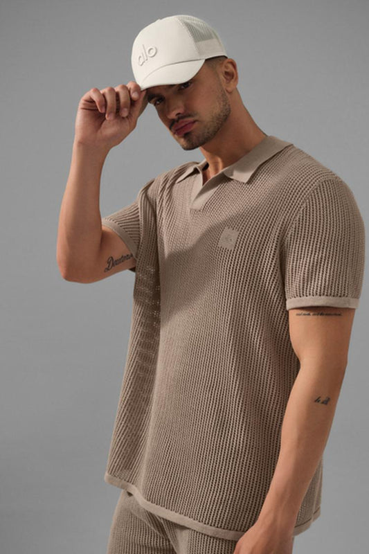 OPEN-KNIT POLO