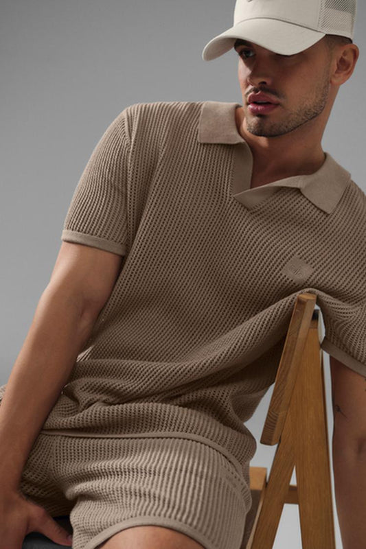 OPEN-KNIT POLO