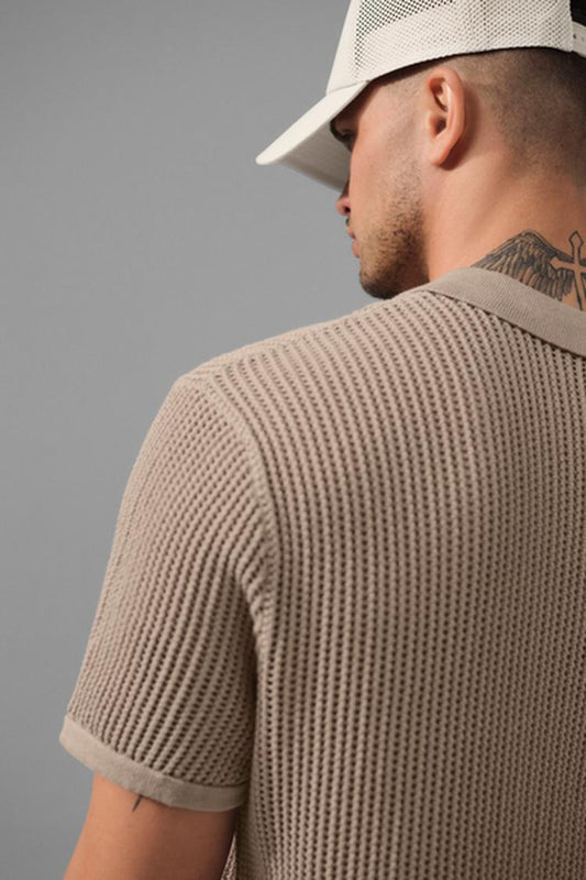 OPEN-KNIT POLO