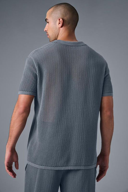 OPEN-KNIT POLO