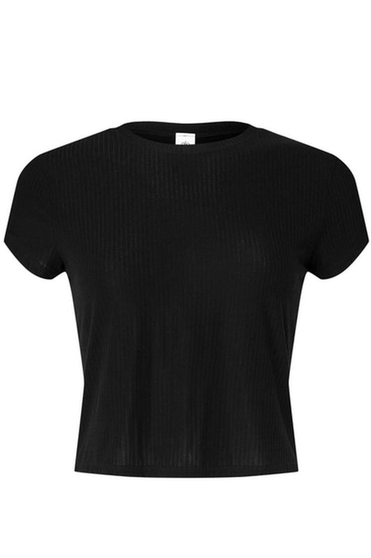 RIBBED SEA COAST CROPPED SHORT SLEEVE