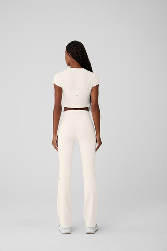 RIBBED SEA COAST CROPPED SHORT SLEEVE