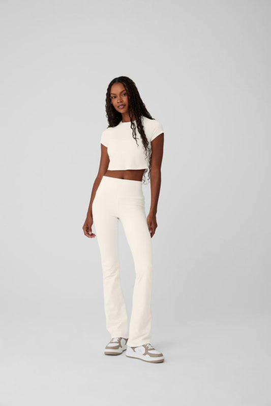 RIBBED SEA COAST CROPPED SHORT SLEEVE