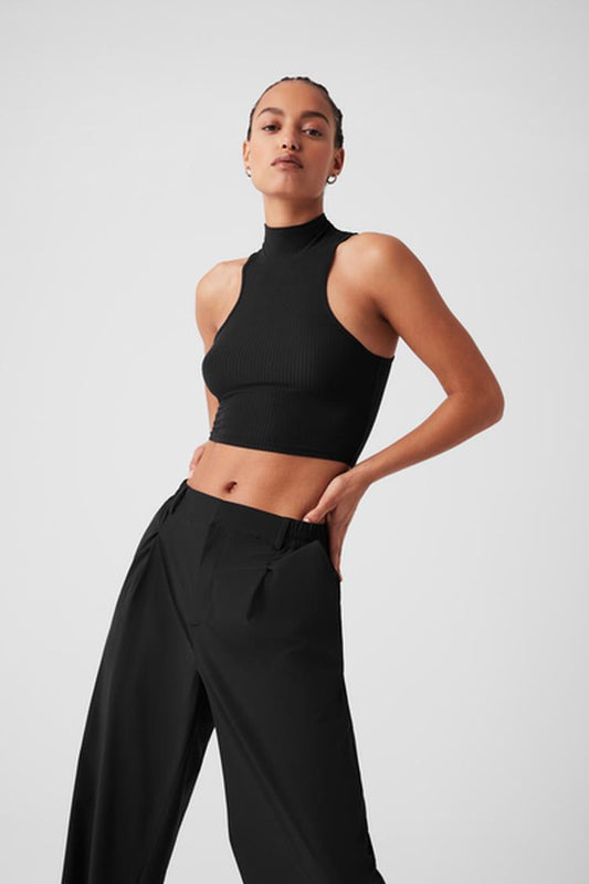 RIBBED SEA COAST CROPPED TURTLE NECK TANK