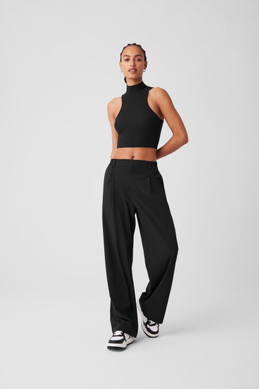 RIBBED SEA COAST CROPPED TURTLE NECK TANK