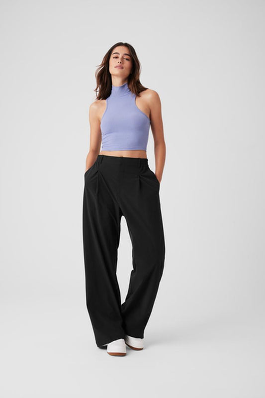RIBBED SEA COAST CROPPED TURTLE NECK TANK