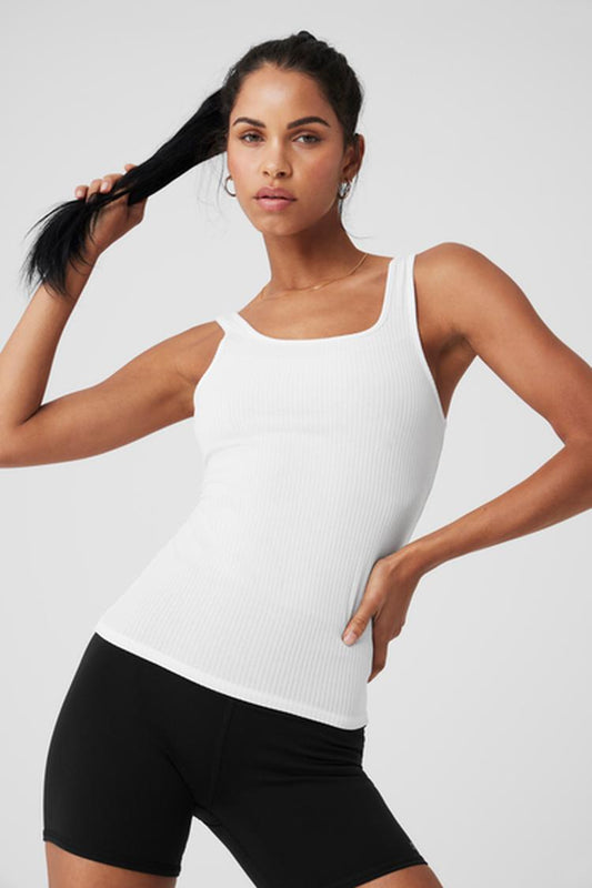 RIBBED SEA COAST SCOOP NECK TANK