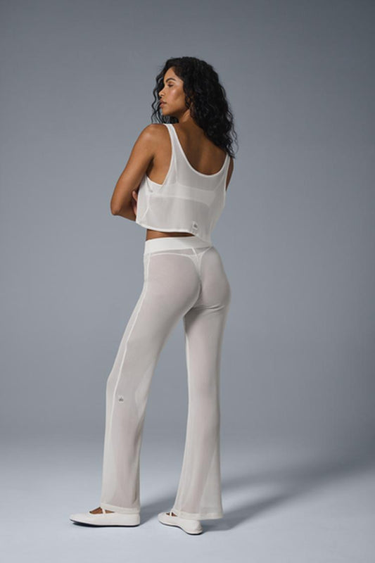 STRIPED MESH TROPICAL NIGHTS FLARE PANT