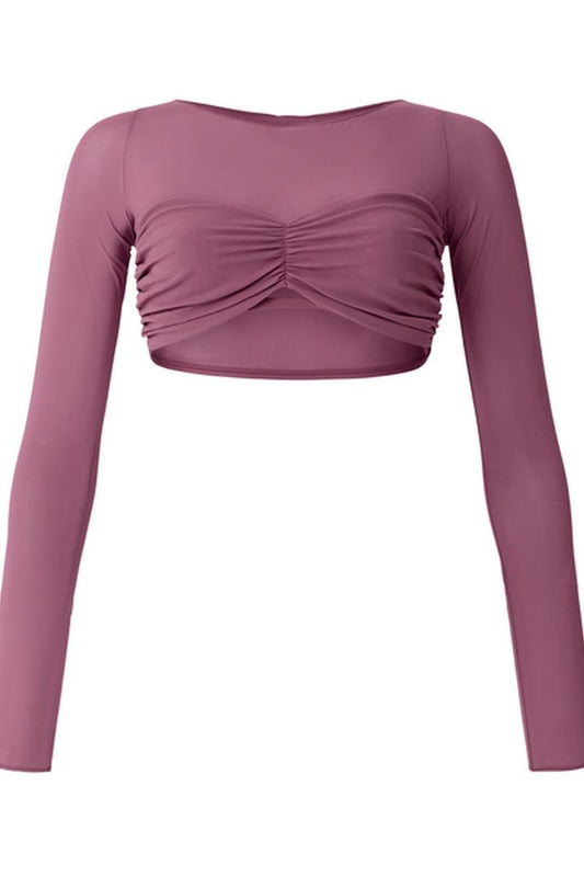 MESH SHEER ILLUSION CROPPED LONG SLEEVE