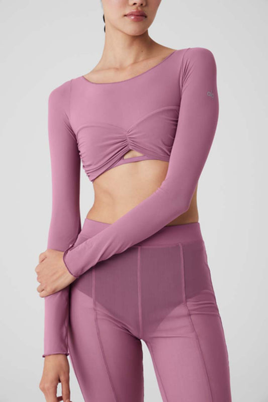 MESH SHEER ILLUSION CROPPED LONG SLEEVE