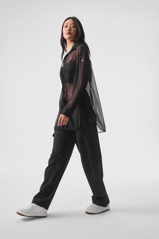 SHEER EFFUSION BUTTON DOWN LONG SLEEVE