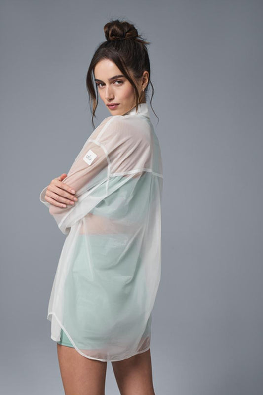 SHEER EFFUSION BUTTON DOWN LONG SLEEVE