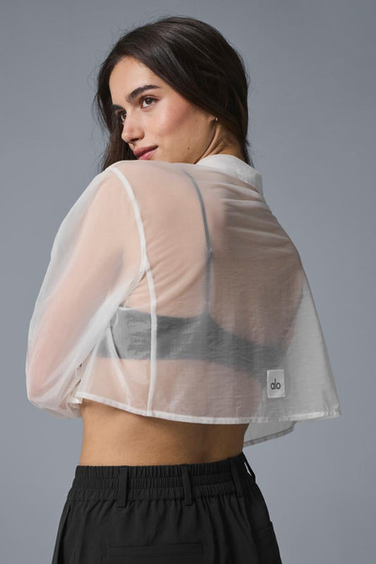 SHEER CROPPED TAKE ME OUT BUTTON UP