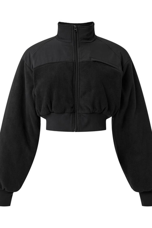 POLAR FLEECE CROPPED WINTRY MIX JACKET