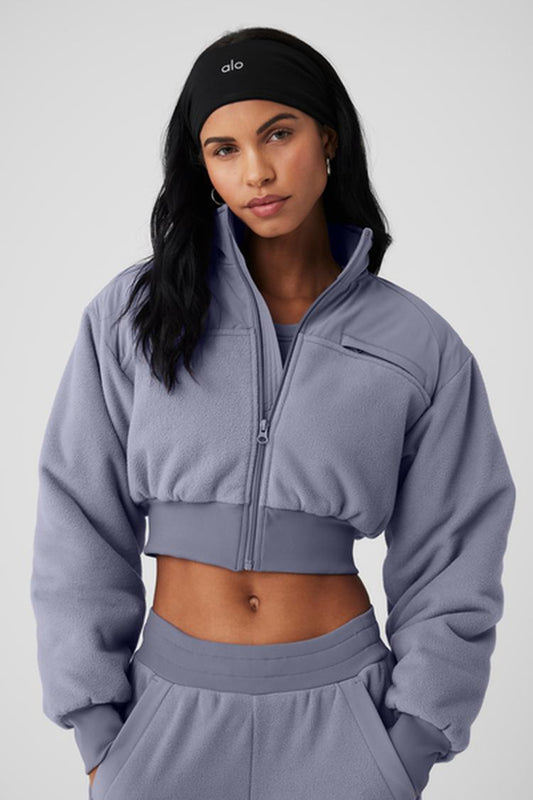 POLAR FLEECE CROPPED WINTRY MIX JACKET