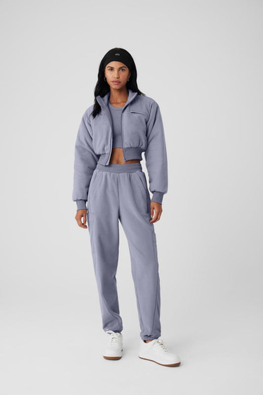 POLAR FLEECE CROPPED WINTRY MIX JACKET