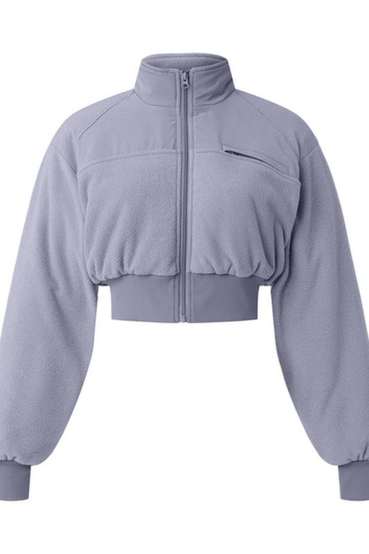 POLAR FLEECE CROPPED WINTRY MIX JACKET