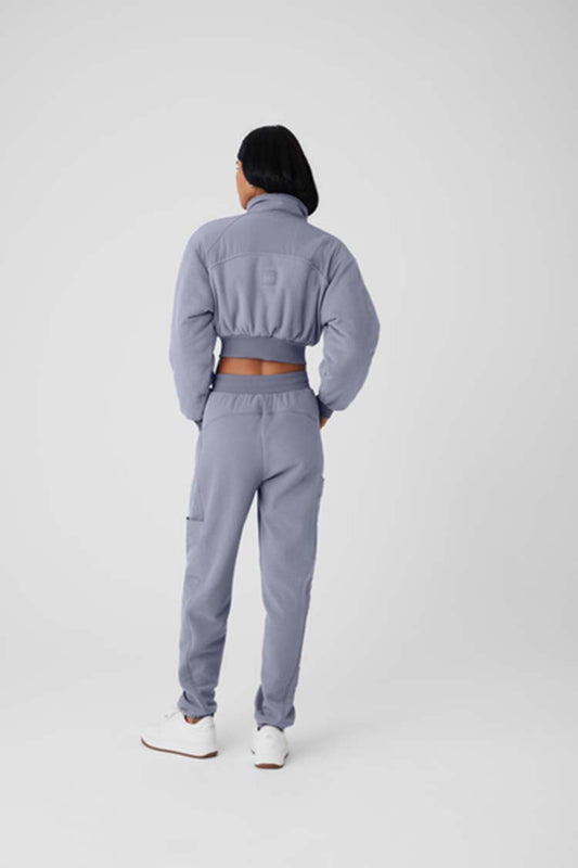 POLAR FLEECE CROPPED WINTRY MIX JACKET