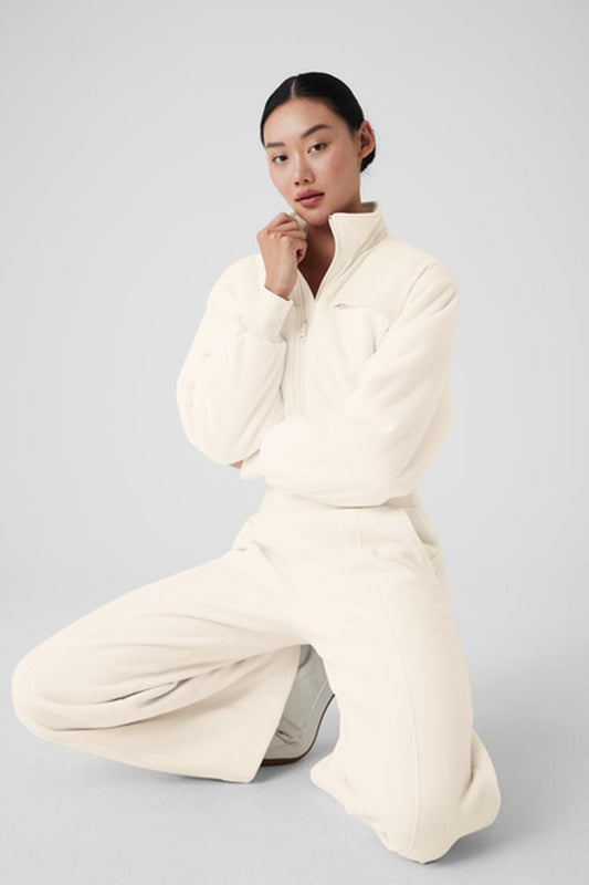 POLAR FLEECE CROPPED WINTRY MIX JACKET