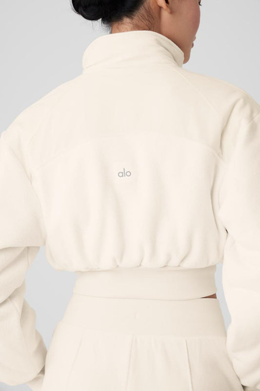 POLAR FLEECE CROPPED WINTRY MIX JACKET