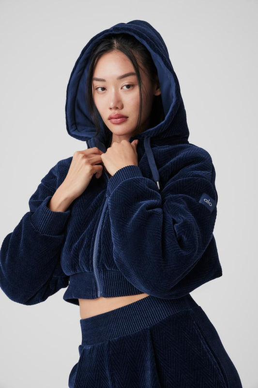 CROPPED COZY DAY FULL ZIP JACKET