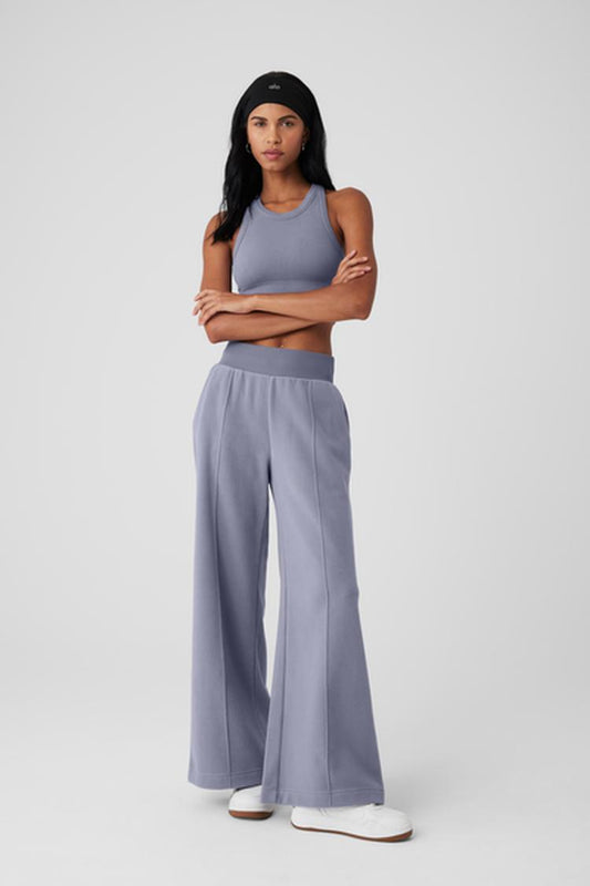 POLAR FLEECE HIGH-WAIST SNOWDRIFT WIDE LEG PANT