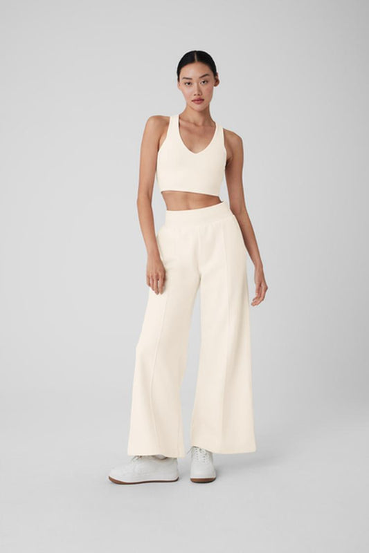 POLAR FLEECE HIGH-WAIST SNOWDRIFT WIDE LEG PANT