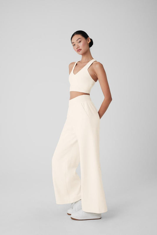 POLAR FLEECE HIGH-WAIST SNOWDRIFT WIDE LEG PANT