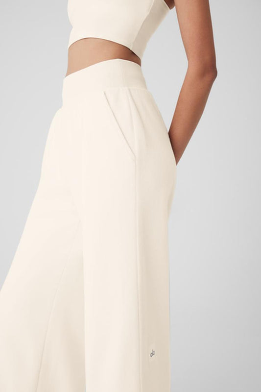 POLAR FLEECE HIGH-WAIST SNOWDRIFT WIDE LEG PANT