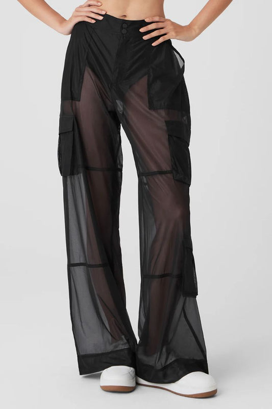 SHEER EFFUSION CARGO WIDE LEG TROUSER