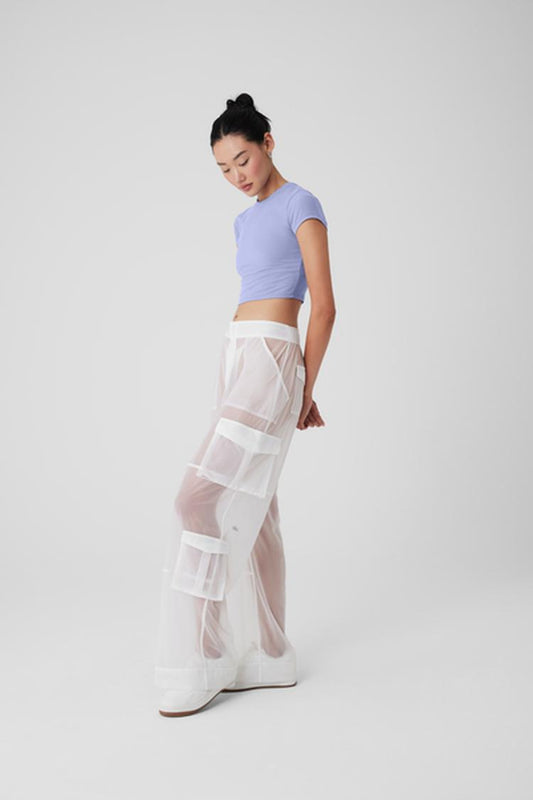 SHEER EFFUSION CARGO WIDE LEG TROUSER