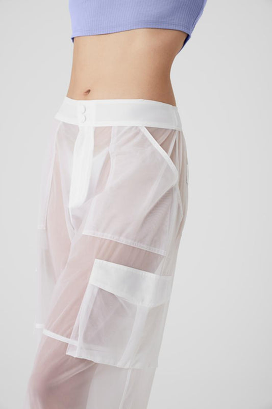 SHEER EFFUSION CARGO WIDE LEG TROUSER