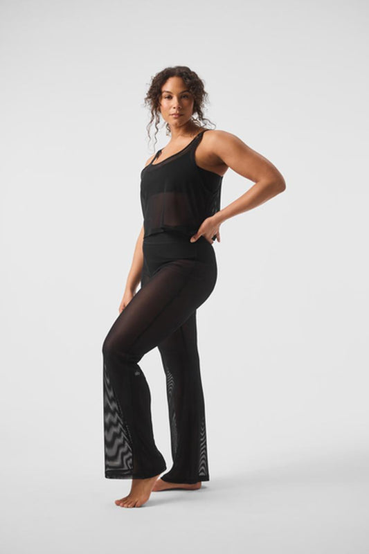 STRIPED MESH TROPICAL NIGHTS TANK