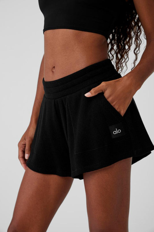 WAFFLE HIGH-WAIST WEEKEND ESCAPE SHORT