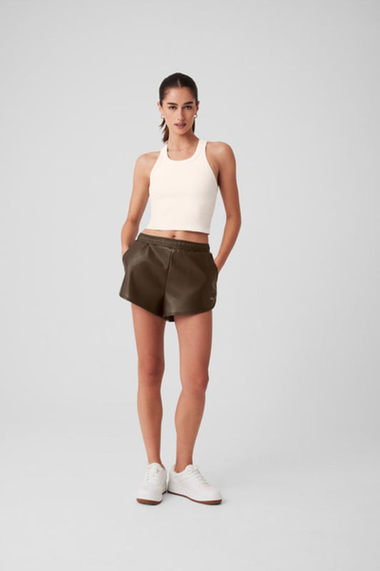 FAUX LEATHER POWER HOUR SHORT