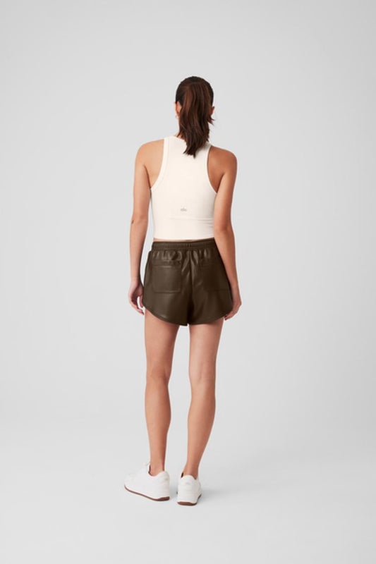 FAUX LEATHER POWER HOUR SHORT