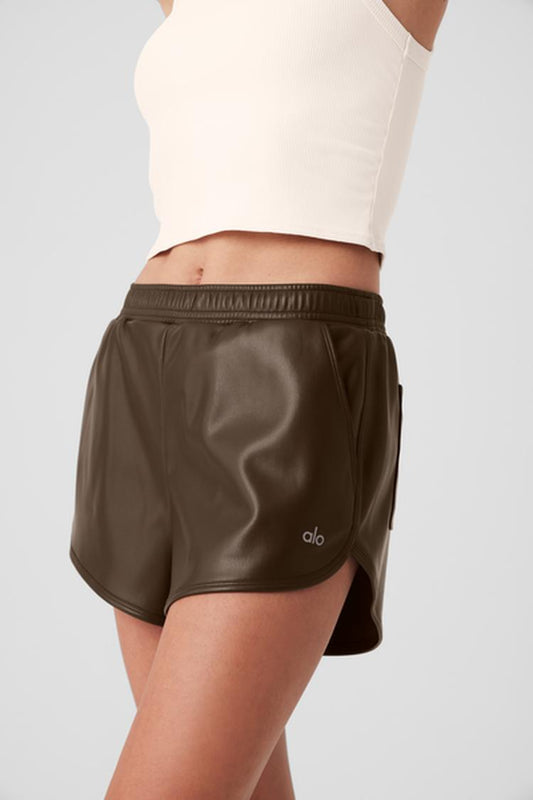 FAUX LEATHER POWER HOUR SHORT