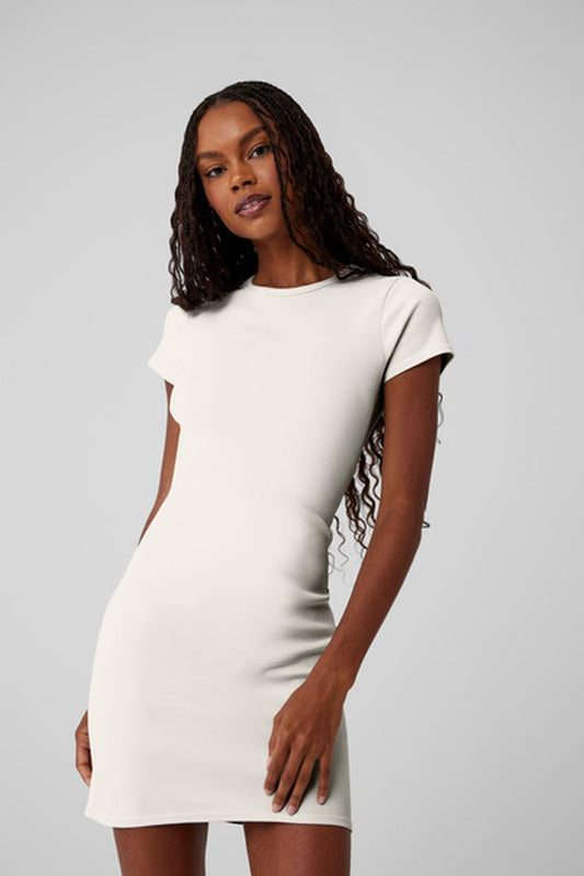 GODDESS RIBBED SHORT SLEEVE DRESS